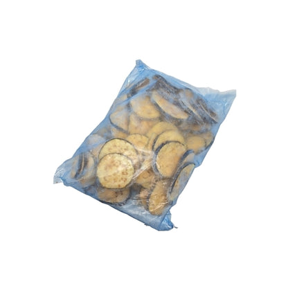 Rosina Food Traditional 3/8" Battered Skin-On Round Eggplant Cutlets, 1 x 10 lb Case - Bakery & Desserts