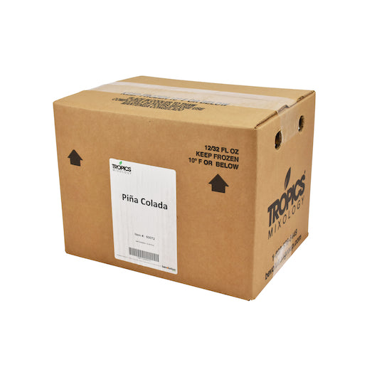 Tropics Pina Colada Drink Mix, 12 x 32 fl oz Case - GS1 closed shipping case image