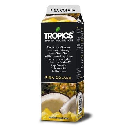 Tropics Pina Colada Drink Mix, 12 x 32 fl oz Case - Alternate product angle or state