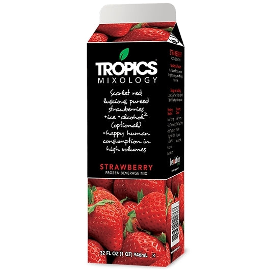 Tropics Mixology Strawberry Drink Mix, 12 x 32 fl oz Case - Beverages