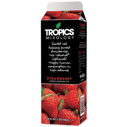 Tropics Mixology Strawberry Drink Mix, 12 x 32 fl oz Case - Beverages