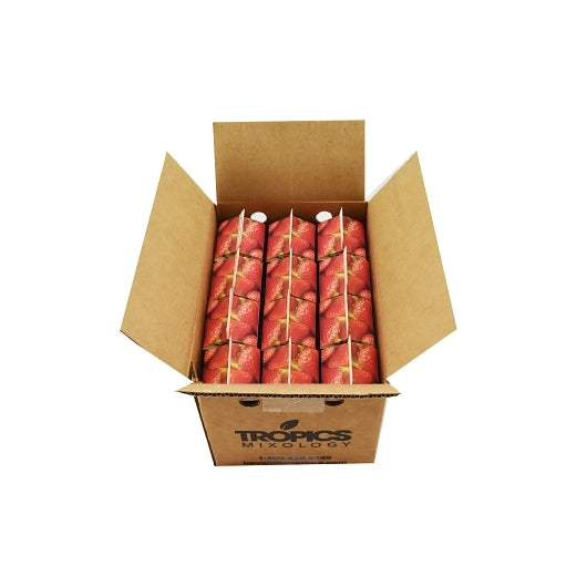 Tropics Strawberry Drink Mix, 12 x 32 fl oz Case - GS1 open-case image