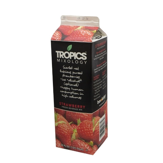 Tropics Strawberry Drink Mix, 12 x 32 fl oz Case - Alternate product angle or state