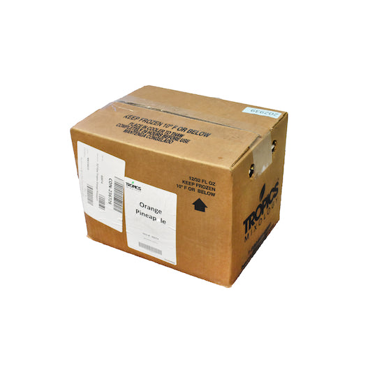 Tropics Orange Pineapple Drink Mix, 12 x 32 fl oz Case - GS1 closed shipping case image