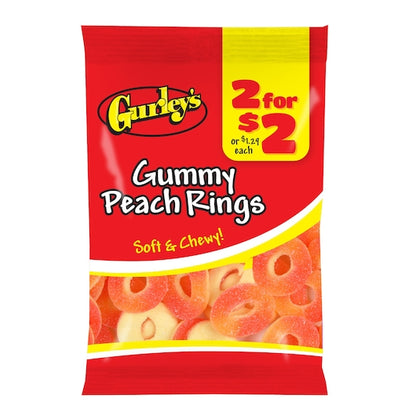 Gurley's Peach Rings Gummy Candy, 12 x 2.5 oz Case - Candy & Confections - image 2