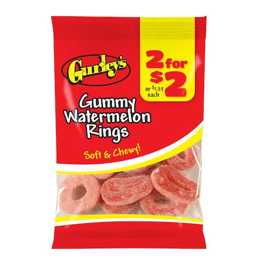 Gurley's Watermelon Rings Gummy Candy, 12 x 2.5 oz Case - Candy & Confections - image 2