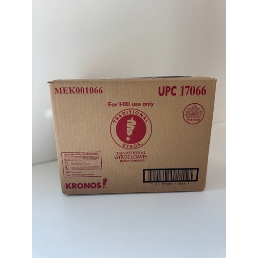 Kronos FrOZen Fully Gyro Loaf 100% Beef Portion Control, 8 x 3 lb Case - DOT product image 5