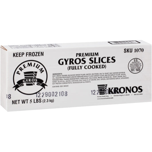 Kronos Frozen Gyrokone Gyro Sliced Premium Fully Cooked Beef, 4 x 5 lb Case - Frozen Meat & Seafood