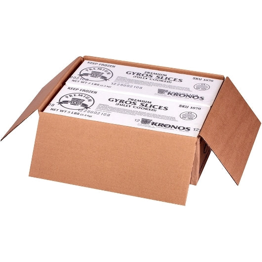 Kronos Frozen Gyrokone Gyro Sliced Premium Fully Cooked Beef, 4 x 5 lb Case - DOT product image 2