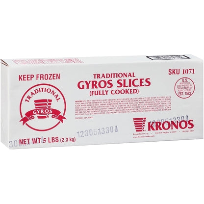 Kronos Frozen Gyrokone Fully Cooked Traditional Gyro Slices, 4 x 5 lb Case - DOT product image 2