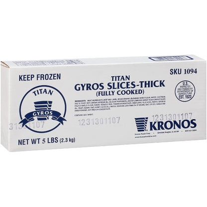 Kronos Frozen Gyrokone Gyro Titan Thick Slices Fully Cooked, 4 x 5 lb Case - Frozen Meat & Seafood