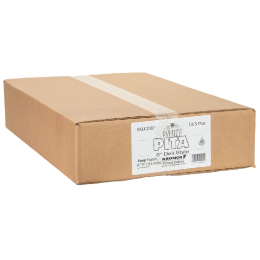 Pita 6 Inch White Deli Style PITA FLATBREAD, 12 x 5 each Case - Breads, Rolls & Buns