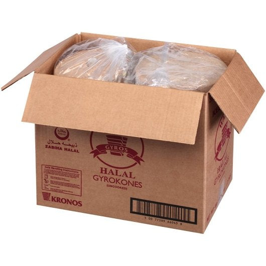 Kronos Uncooked Halal Beef & Lamb Gyro Cone Uncooked, 2 x 20 lb Case - Frozen Meat & Seafood