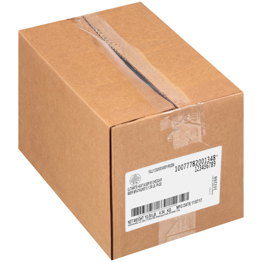 Johnsonville Ultimate Heat 5:1 Cooked Ultimate Heat & Serve Cheddar Beer Brat, 2 x 5 lb Case - DOT product image 2