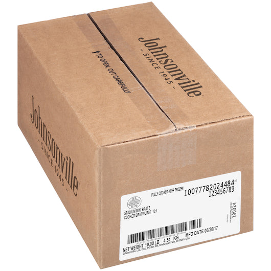 Johnsonville 10:1 Mini Brat Stadium Cooked Bratwurst, 2 x 5 lb Case - DOT product image 2