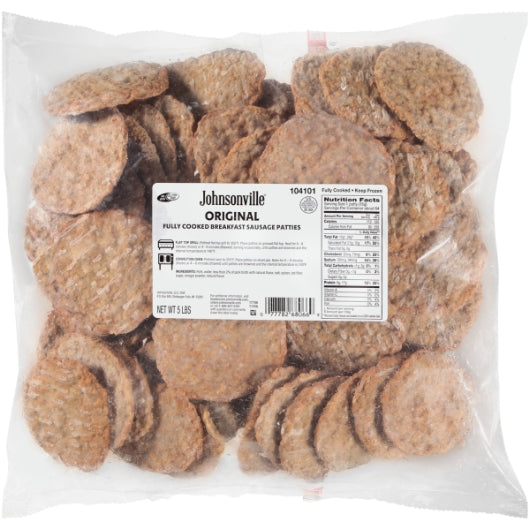 Johnsonville Fully Cooked Original Breakfast Sausage Patty, 1 x 10 lb Case - Frozen Meat & Seafood - image 2