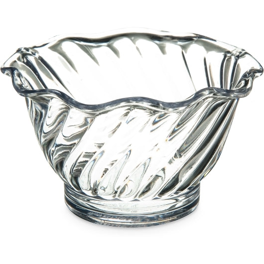 Carlisle 5 Ounce Tulip Plastic Clear Dessert Dish, 1 x 24 each Case - Plates Bowls