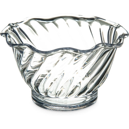 Carlisle 5 Ounce Tulip Plastic Clear Dessert Dish, 1 x 24 each Case - Plates Bowls