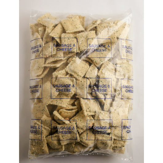 Louisa Foods 2 Inch Breaded Sausage & Cheese Ravioli Appetizer, 2 x 5 lb Case - Frozen Snacks & Appetizers