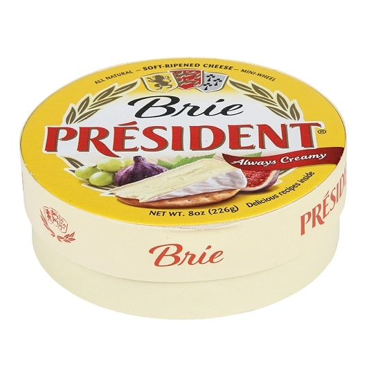 President Cheese Brie Plain, 6 x 8 oz Case - Cheese & Dairy