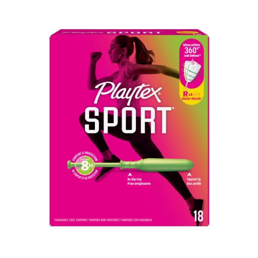 Playtex Sport Regular Unscented Plastic Tampons, 12 x 18 ct Case - DOT product image 2