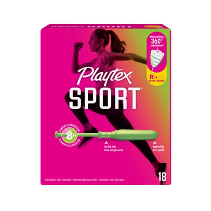 Playtex Sport Regular Unscented Plastic Tampons, 12 x 18 ct Case - DOT product image 2