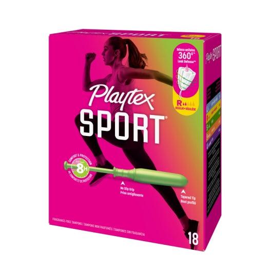Playtex Sport Regular Unscented Plastic Tampons, 12 x 18 ct Case - DOT product image 5