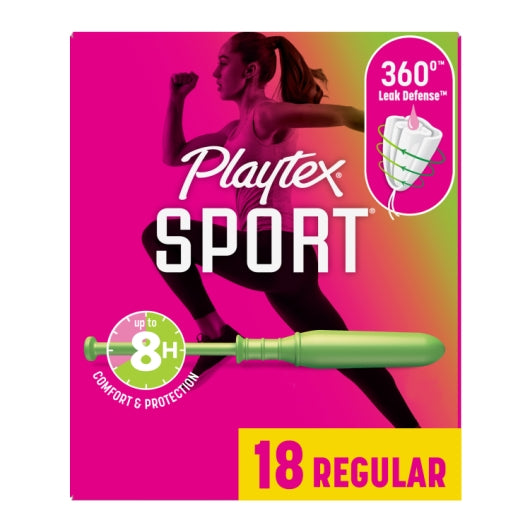 Playtex Sport Regular Unscented Plastic Tampons, 12 x 18 ct Case - DOT product image 3