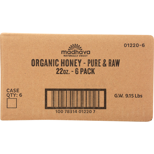 Madhava Organic Very Raw Honey Jar, 6 x 22 oz Case - DOT product image 4