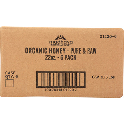 Madhava Organic Very Raw Honey Jar, 6 x 22 oz Case - DOT product image 4