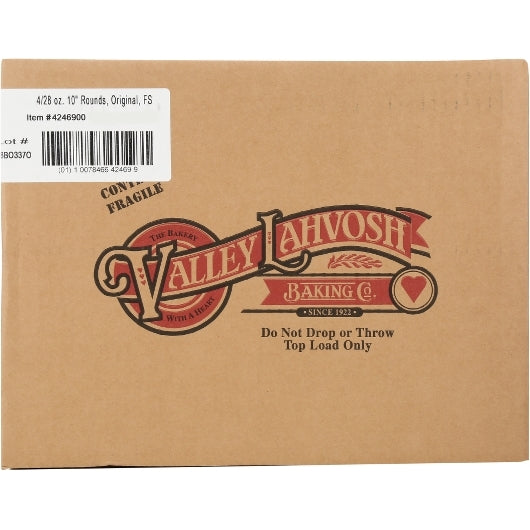 Valley Lahvosh CRACKERBREAD ROUNDS ORIGINAL 10 INCH, 4 x 28 oz Case - Alternate product angle or state