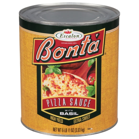 Bonta Pizza Sauce with Basil, 6 x 6.688 lb Case - Condiments & Sauces