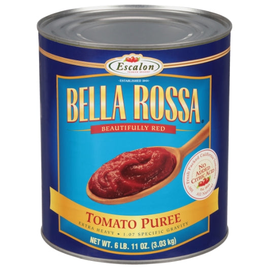 Bella Rosa Tomato Puree Extra Heavy, 6 x 107 oz Case - Condiments & Sauces