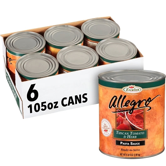 Allegro Tuscan Tomato & Herb, 6 x 105 oz Case - Pantry Ingredients