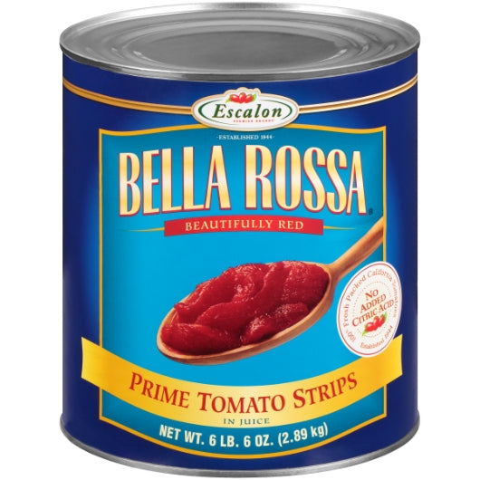 Bella Rosa Tomato Strips in Juice, 6 x 102 oz Case - Condiments & Sauces