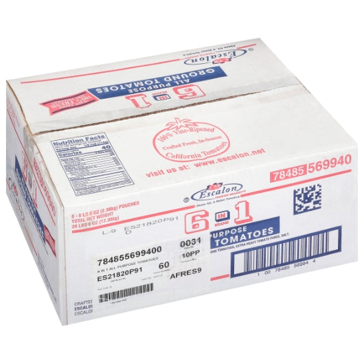 Escalon GROUND TOMATOES POUCH PAK, 6 x 105 oz Case - DOT product image 5