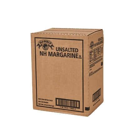 Old World Bunge Unsalted Non-Hydrogenated Margarine, 30 x 1 lb Case - GS1 closed shipping case image
