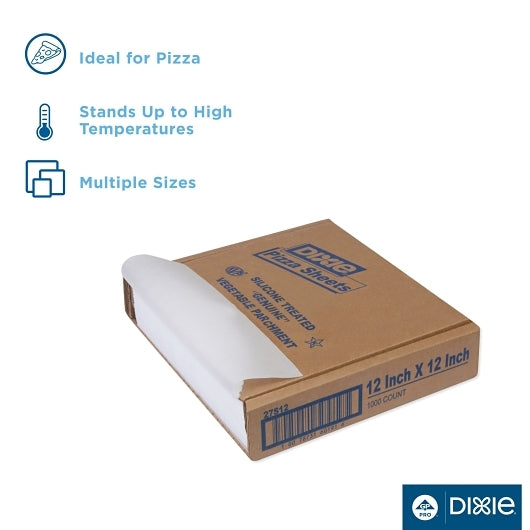 Dixie 12 Inch X 12 Inch White Silicon Treated Parchment Pizza Sheets, 1 x 1000 ct Case - Prepared Foods