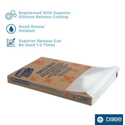 Dixie 24.38 Inch X 16.38 Inch Orange Label Grease Proof White Parchment Pan Liner, 1 x 1000 ct Case - DOT product image 5
