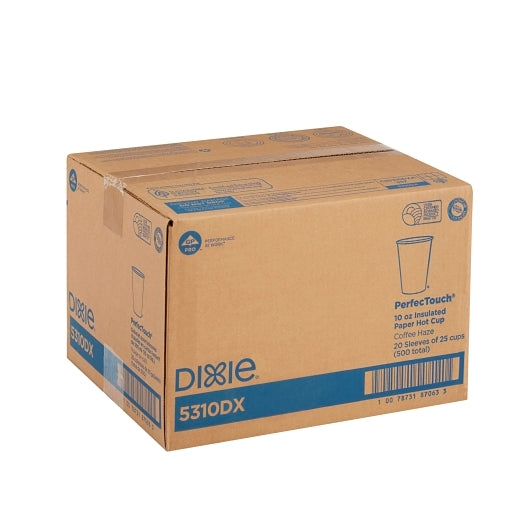 Dixie PerfecTouch CUPS 10 OUNCE COFFEE HAZELNUT, 20 x 25 ct Case - DOT product image 3