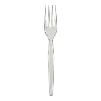 Dixie Heavy Weight Polystyrene Crystal Fork, 1 x 1000 ct Case - Plates Bowls
