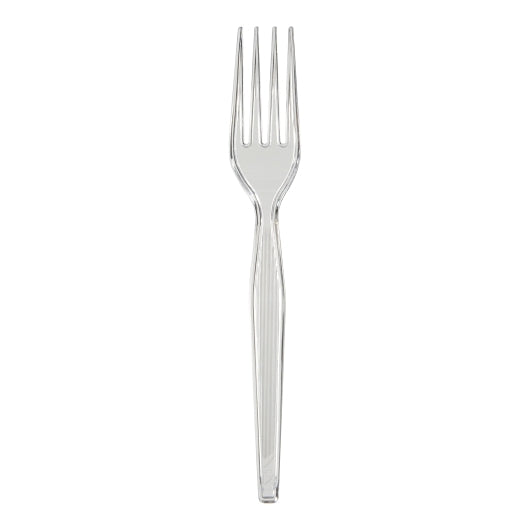 Dixie Heavy Weight Polystyrene Crystal Fork, 1 x 1000 ct Case - Plates Bowls