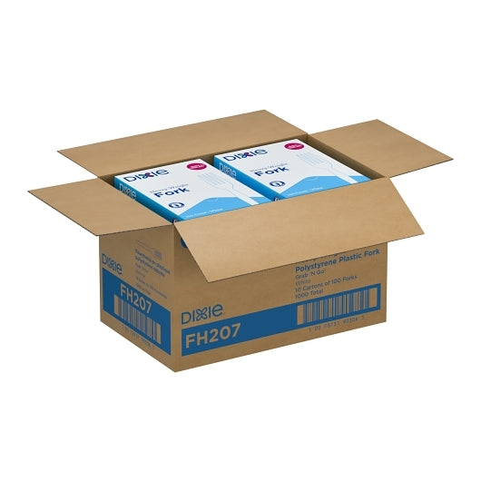 Dixie Heavy Weight Polystyrene White Fork, 10 x 100 ct Case - DOT product image 2