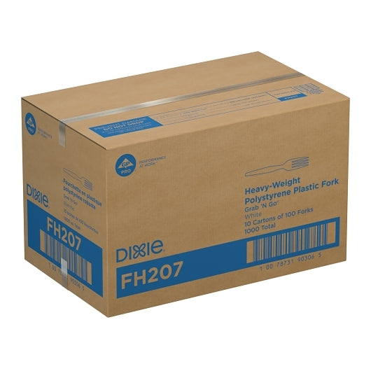 Dixie Heavy Weight Polystyrene White Fork, 10 x 100 ct Case - DOT product image 6