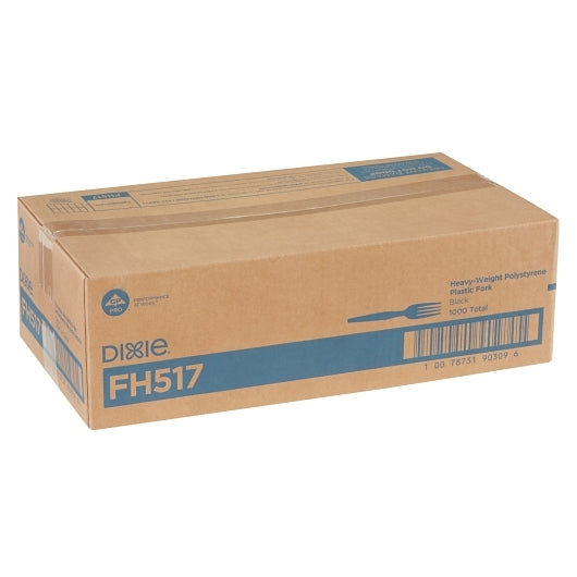 Dixie Heavy Weight Polystyrene Black Fork, 1 x 1000 ct Case - DOT product image 4