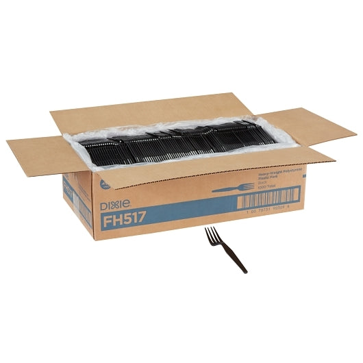 Dixie Heavy Weight Polystyrene Black Fork, 1 x 1000 ct Case - DOT product image 2
