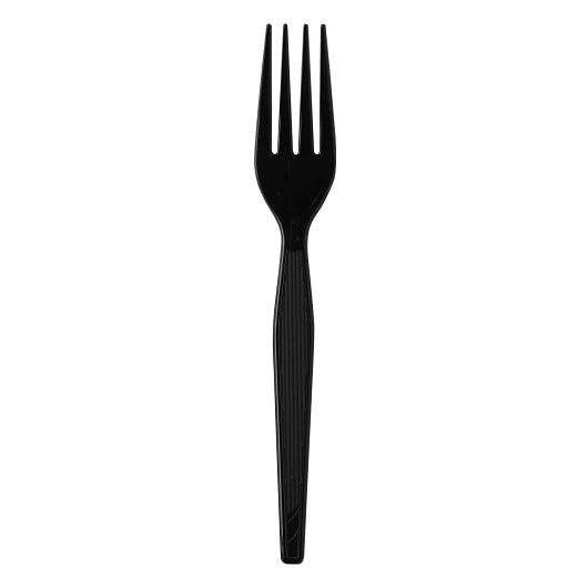 Dixie Heavy Weight Polystyrene Individually Wrapped Black Fork, 1 x 1000 ct Case - DOT product image 2