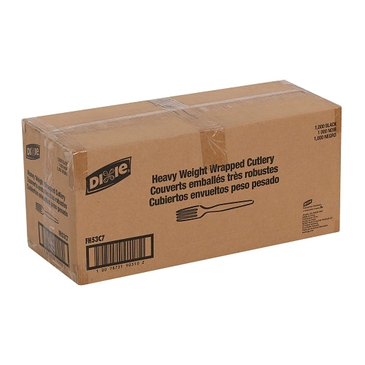 Dixie Heavy Weight Polystyrene Individually Wrapped Black Fork, 1 x 1000 ct Case - DOT product image 6