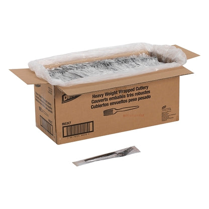 Dixie Heavy Weight Polystyrene Individually Wrapped Black Fork, 1 x 1000 ct Case - DOT product image 5