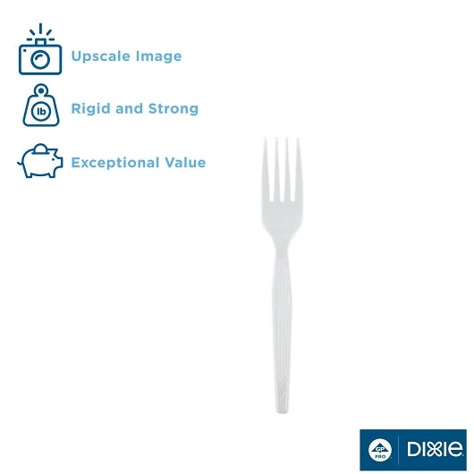 Dixie Medium Weight Polystyrene White Fork, 1 x 1000 ct Case - DOT product image 3